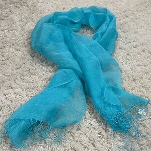Lightweight Turquoise Women's Pashmina Linen Scarf